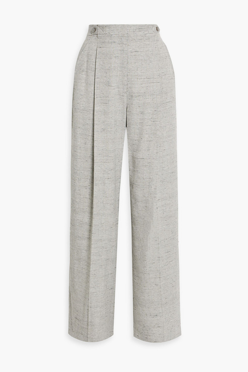 3.1 phillip lim - pleated tweed wide-leg pants - gray - us 4