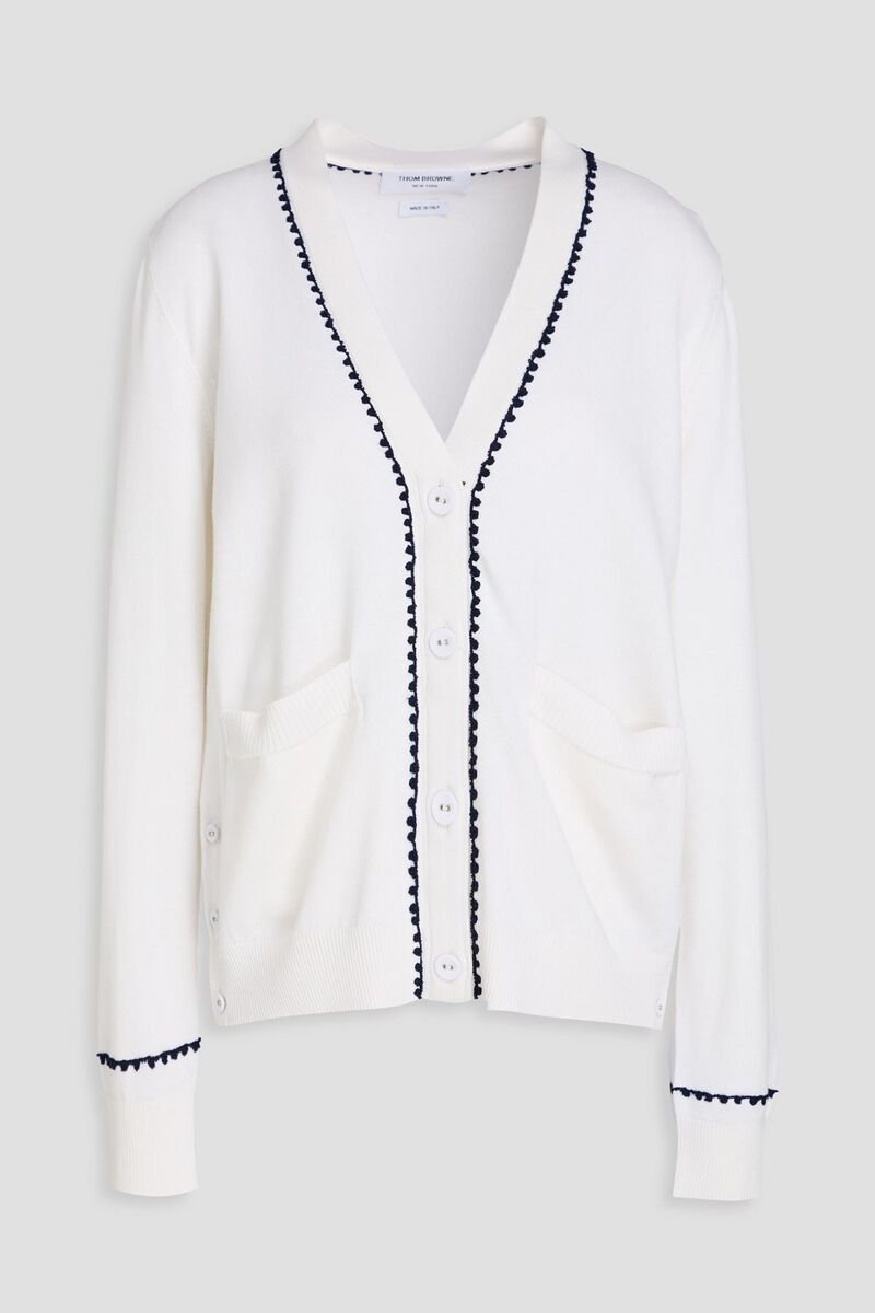 Thom Browne - Silk and cotton-blend cardigan - White - IT 36