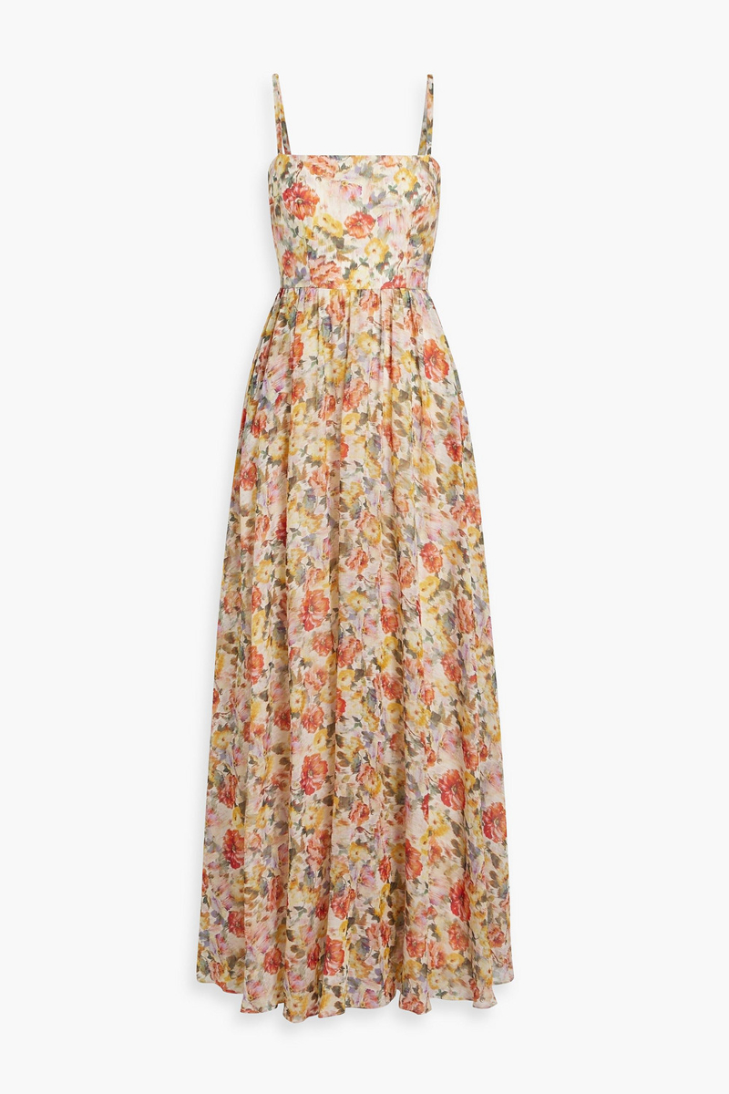 mikael aghal - floral-print voile maxi dress - multicolor - us 4
