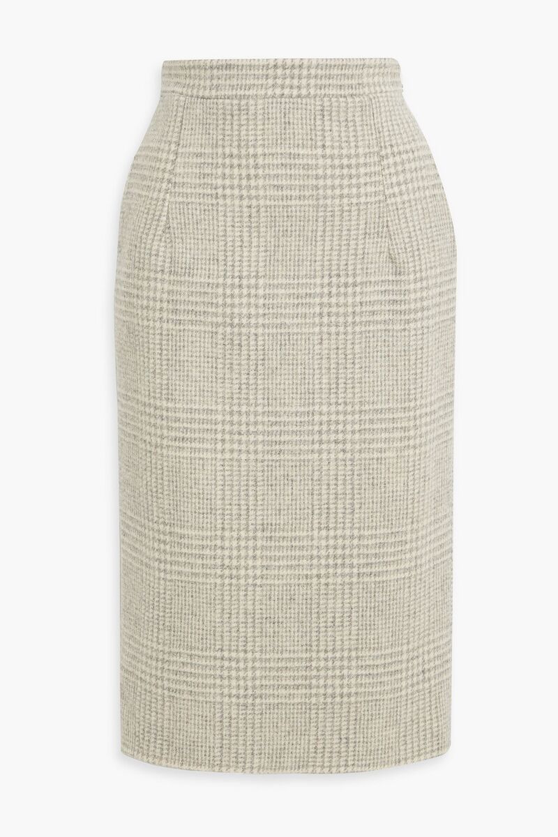 Thom Browne - Checked wool-tweed midi skirt - Gray - IT 40