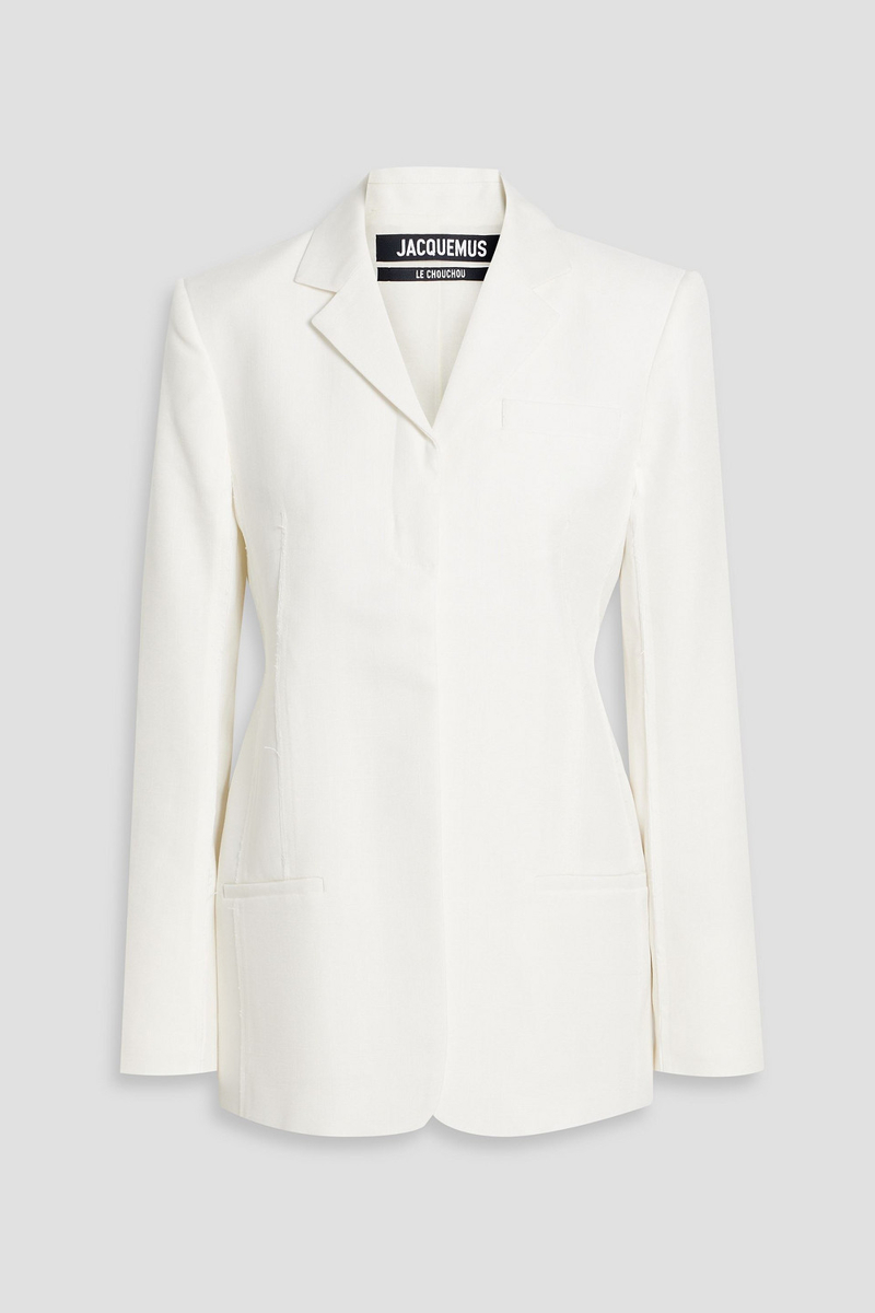 jacquemus - caraco belted woven blazer - white - fr 34