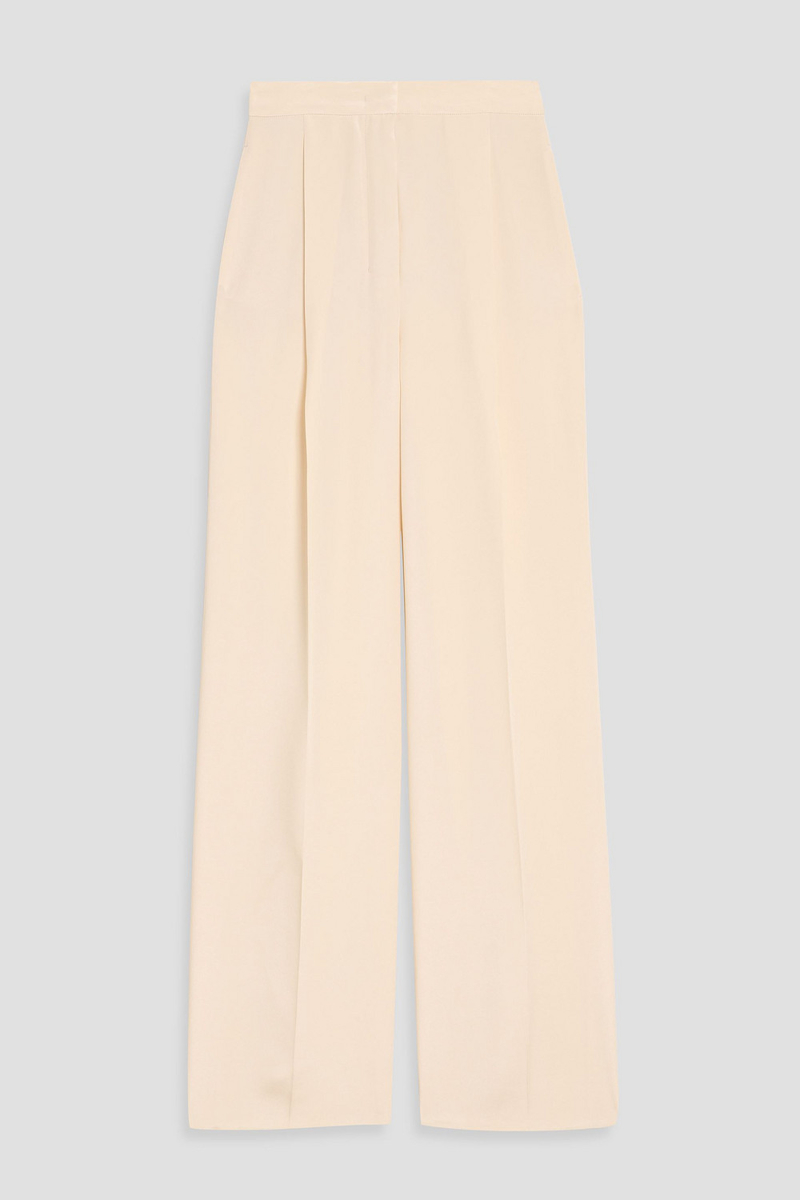 max mara - klaus silk-satin wide-leg pants - white - it 36