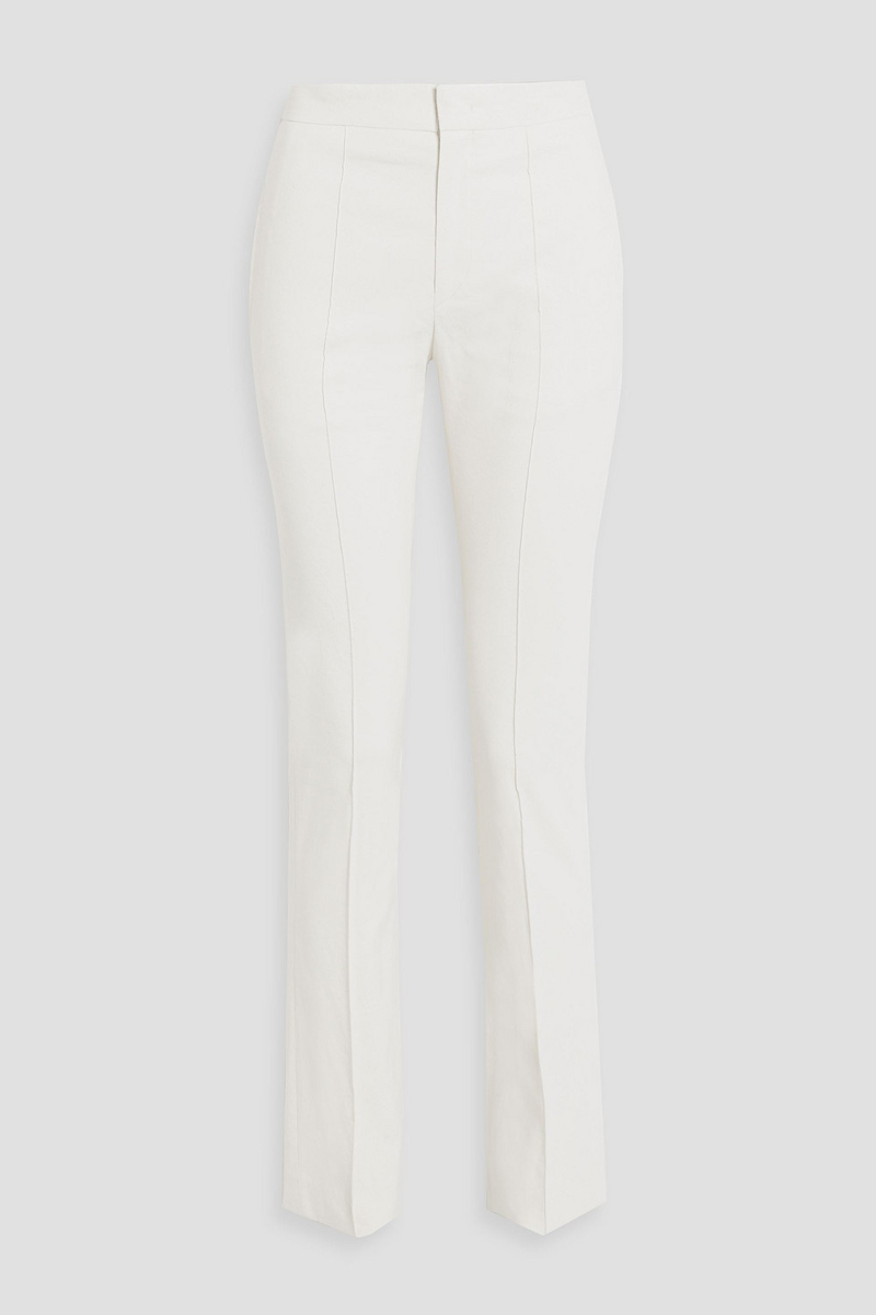 isabel marant - kalirok cotton-blend slim-leg pants - white - fr 40