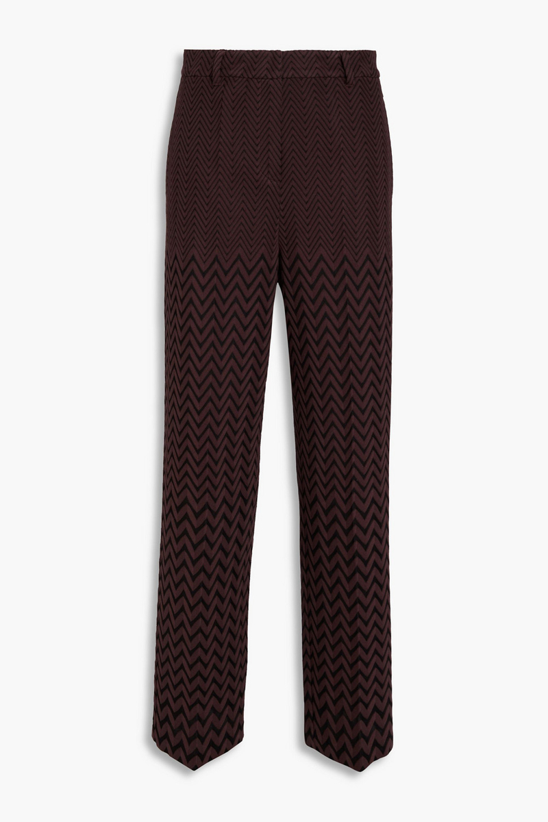 missoni - jacquard-knit cotton-blend wide-leg pants - brown - it 38