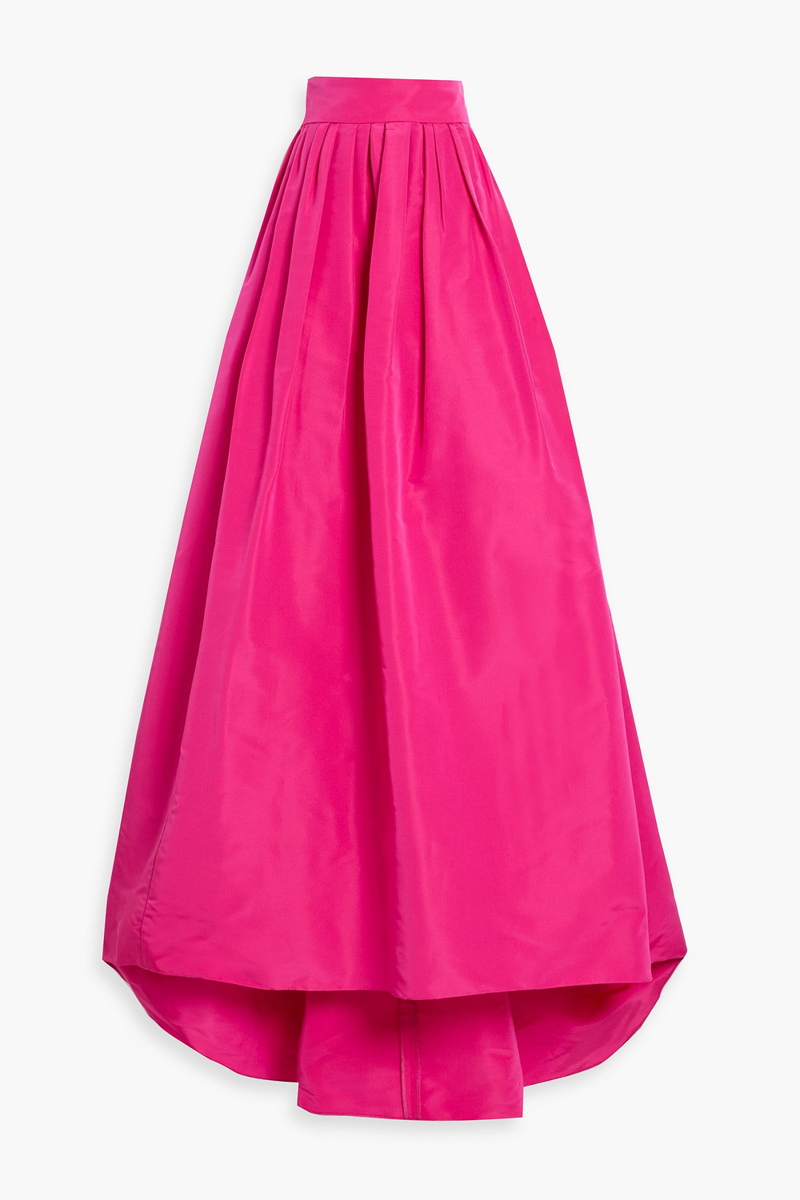 carolina herrera - pleated silk-faille maxi skirt - pink - us 2