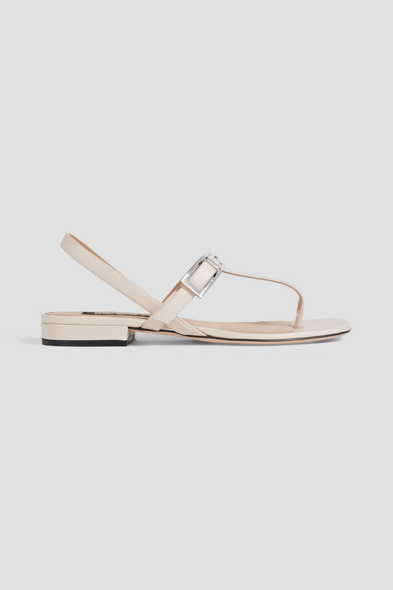 Sergio Rossi - sr Nora buckled leather slingback sandals - White - EU 37