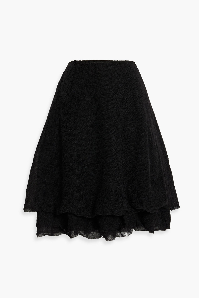 proenza schouler - julia tiered georgette mini skirt - black - us 2