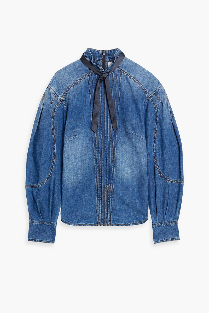 Zimmermann - Pintucked denim shirt - Blue - 1