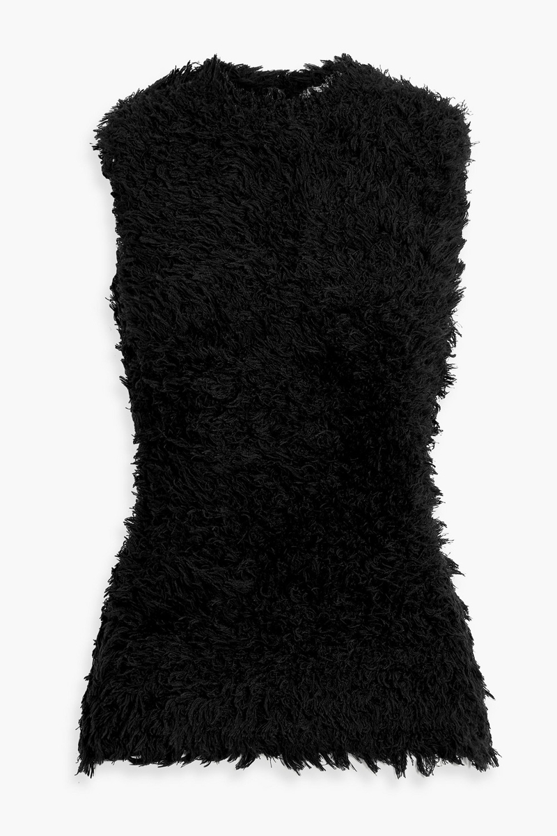 toteme - frayed silk top - black - xxs