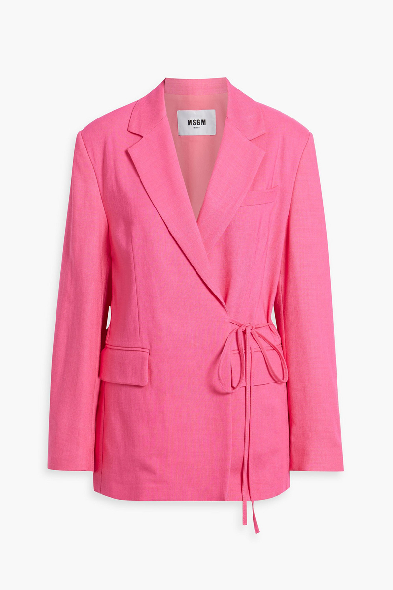 MSGM - Tie-front woven blazer - Pink - IT 40