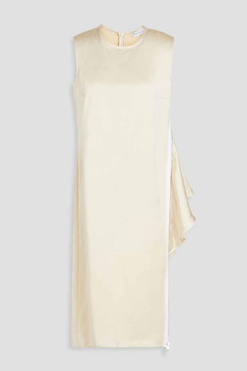 JW Anderson - Zip-detailed crepe-satin top - White - UK 12