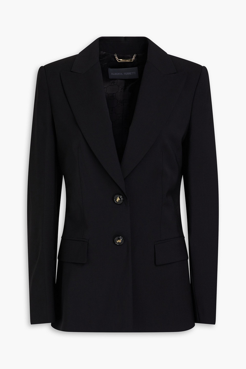 alberta ferretti - wool-blend blazer - black - it 36