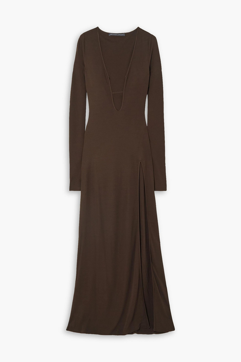 Zeynep Arcay - Cutout jersey maxi dress - Brown - US 6