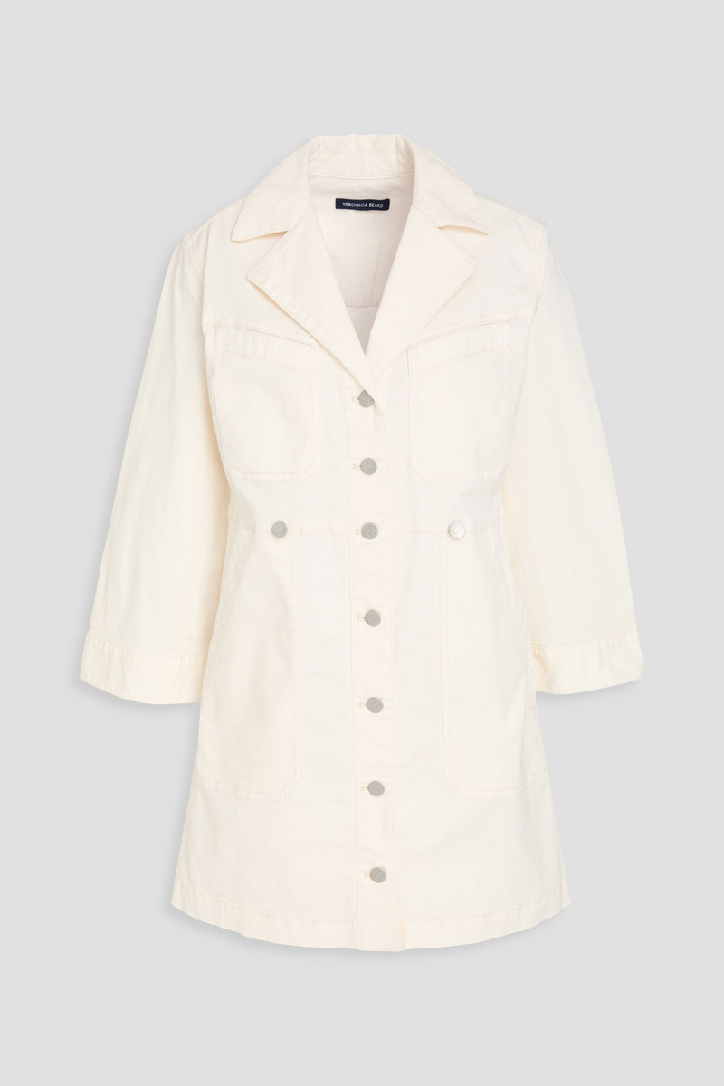 veronica beard - mckinley cotton-blend twill mini shirt dress - white - xs
