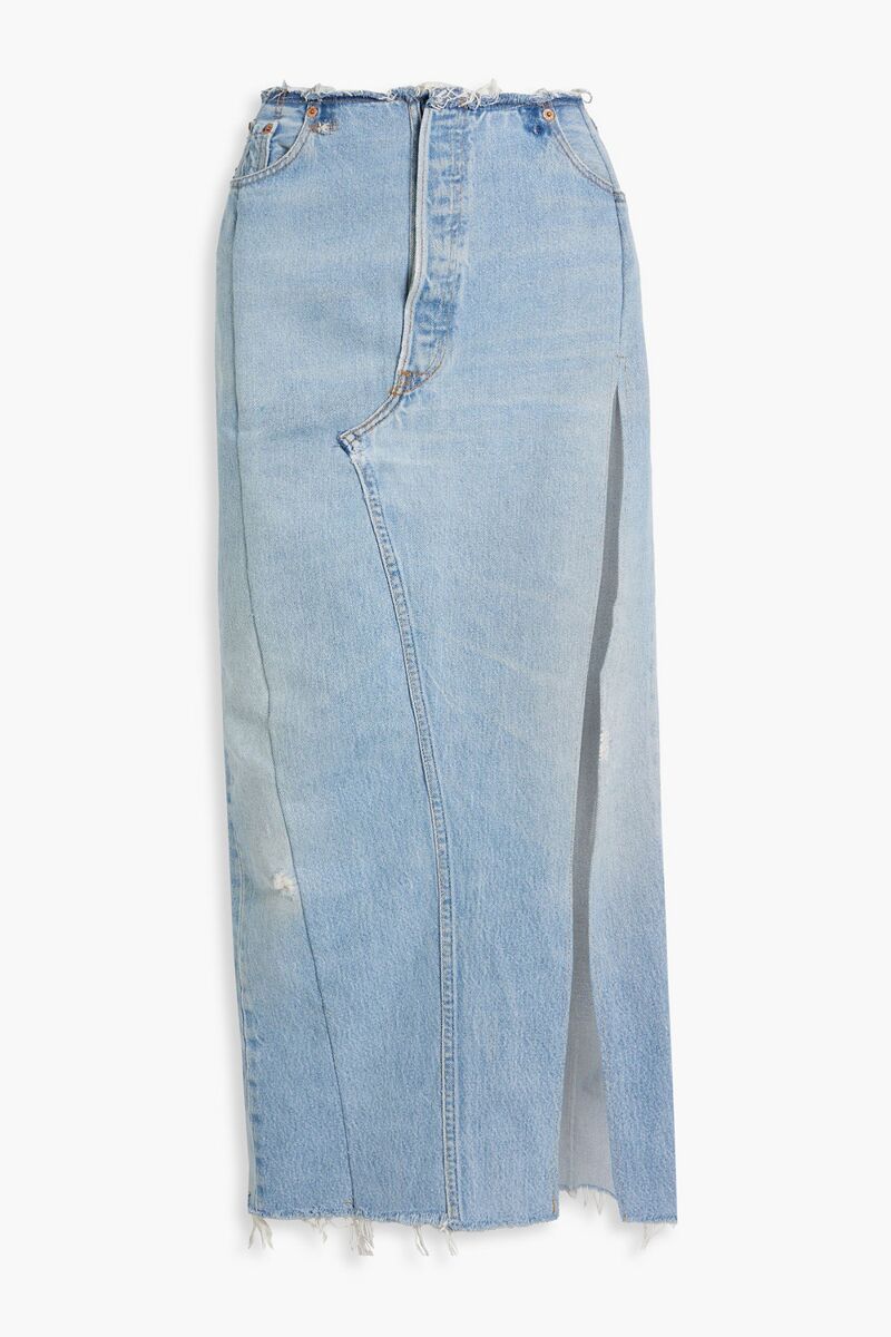 EB Denim - Robi distressed denim maxi skirt - Blue - S