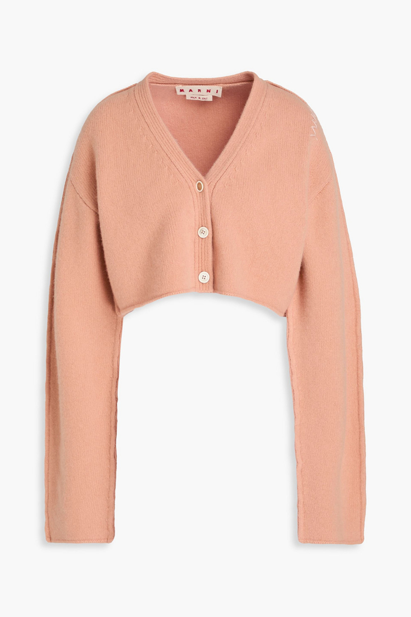 marni - cropped wool cardigan - orange - it 46