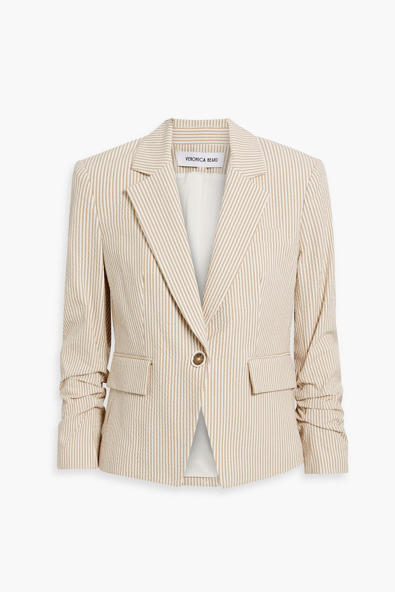 veronica beard - aaliyah dickey striped cotton-blend blazer - white - us 8