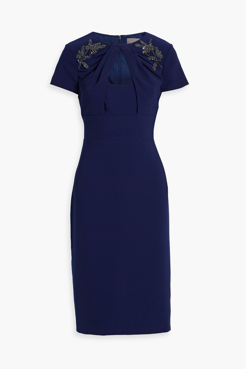 Theia - Ivanna embellished crepe dress - Blue - US 2