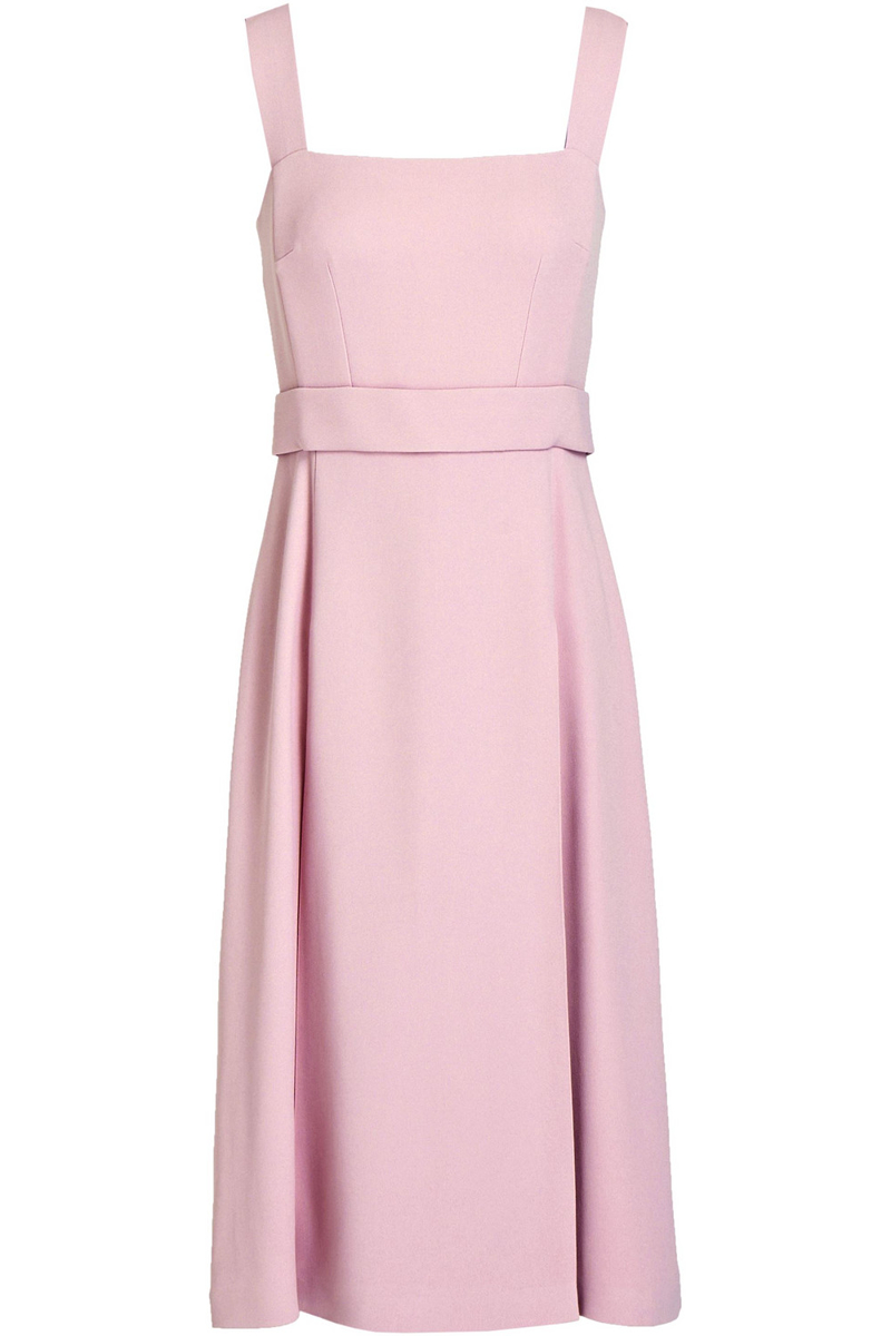 Dolce&Gabbana - Belted pleated stretch-crepe midi dress - Pink - IT 42