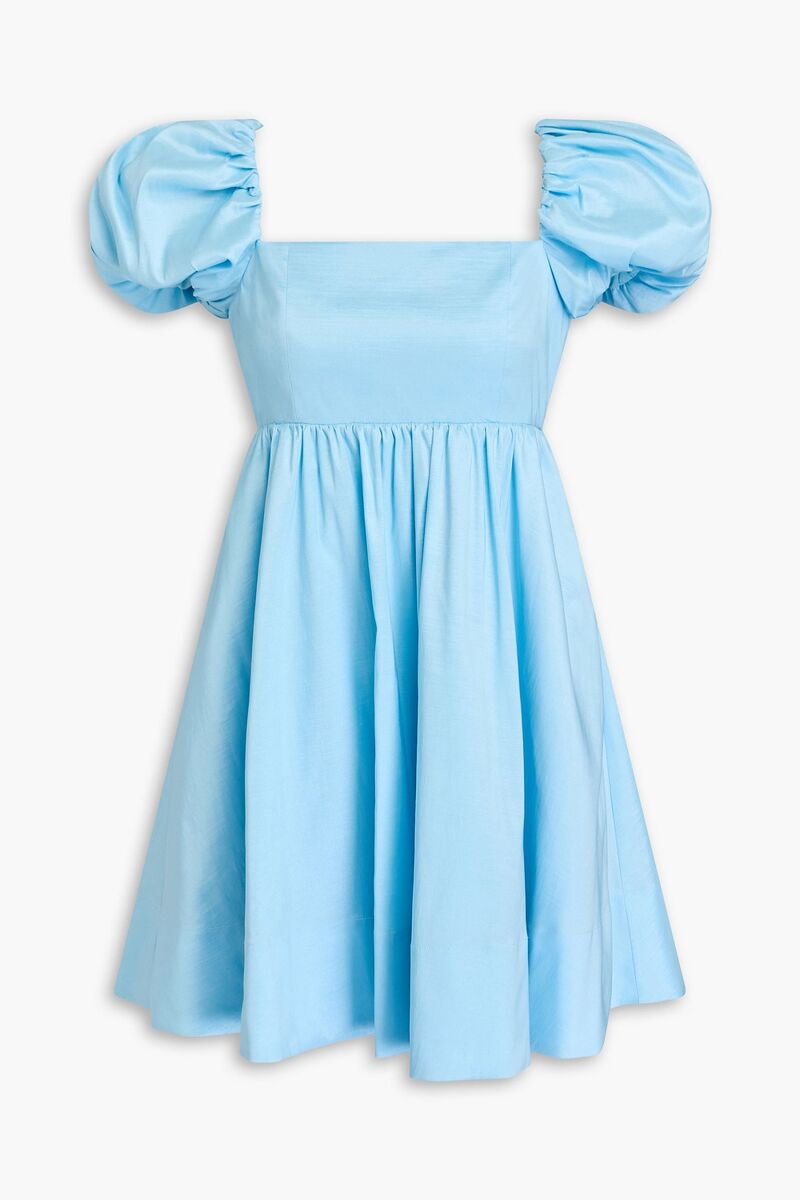 Alice Olivia - Sharilyn bow-detailed taffeta mini dress - Blue - US 6