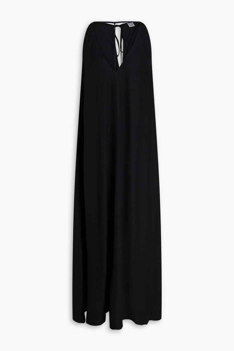 toteme - cutout satin-crepe maxi dress - black - fr 30
