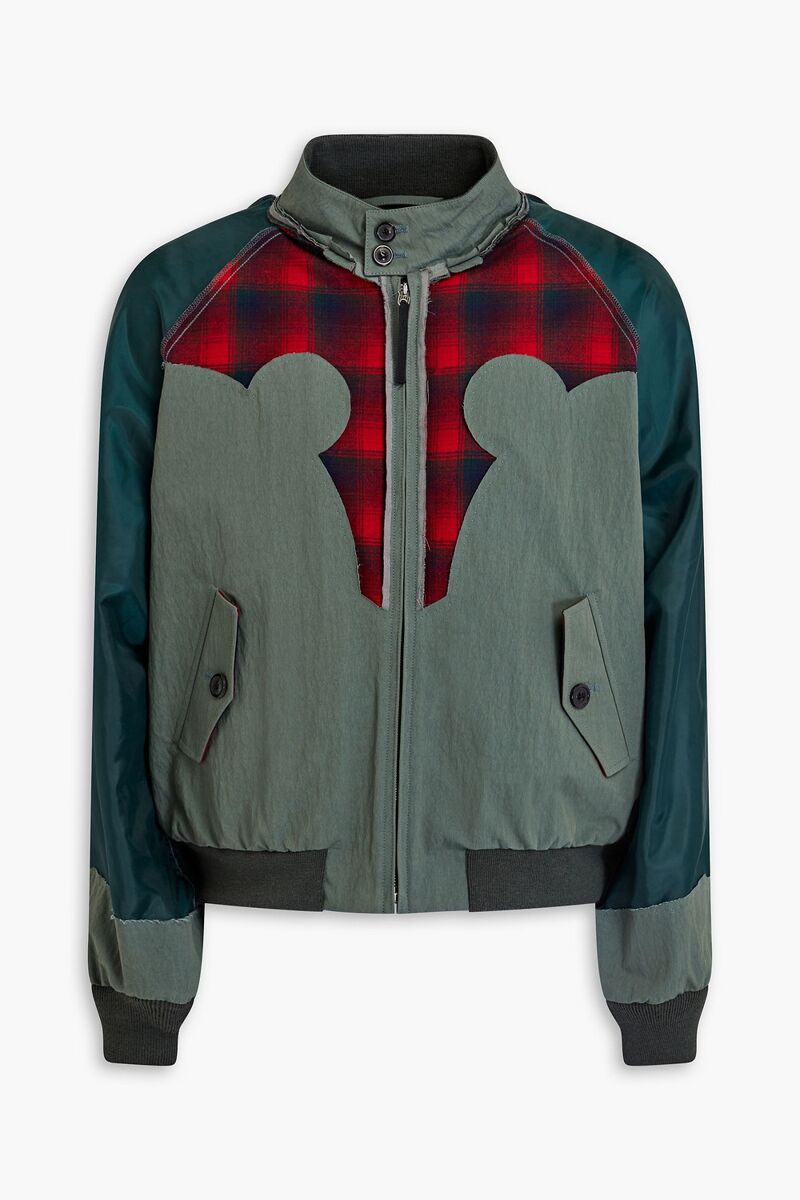 Maison Margiela - Pendleton checked wool, shell and cotton-blend bomber jacket - Green - IT 46