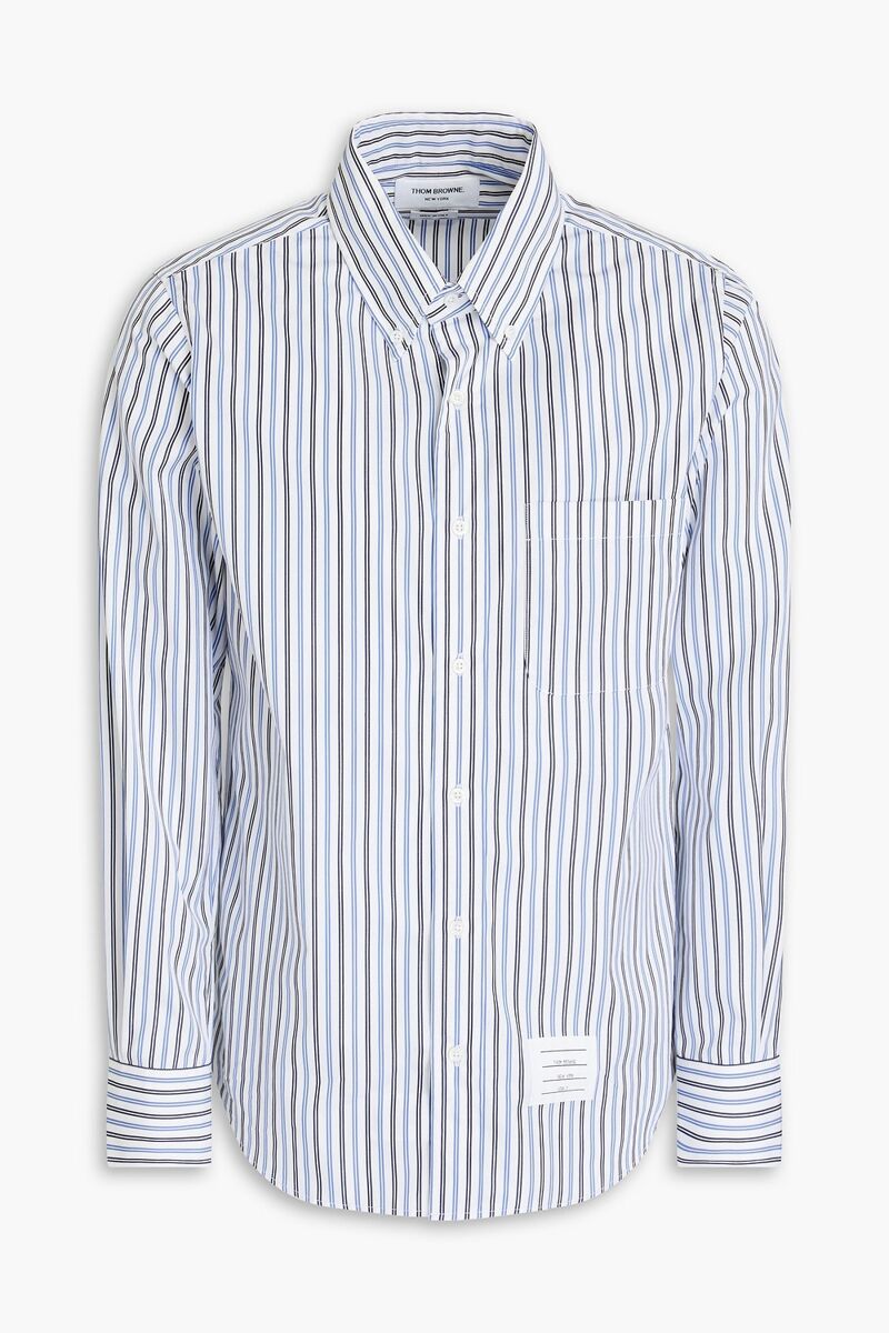 Thom Browne - Striped cotton-poplin shirt - Blue - 1