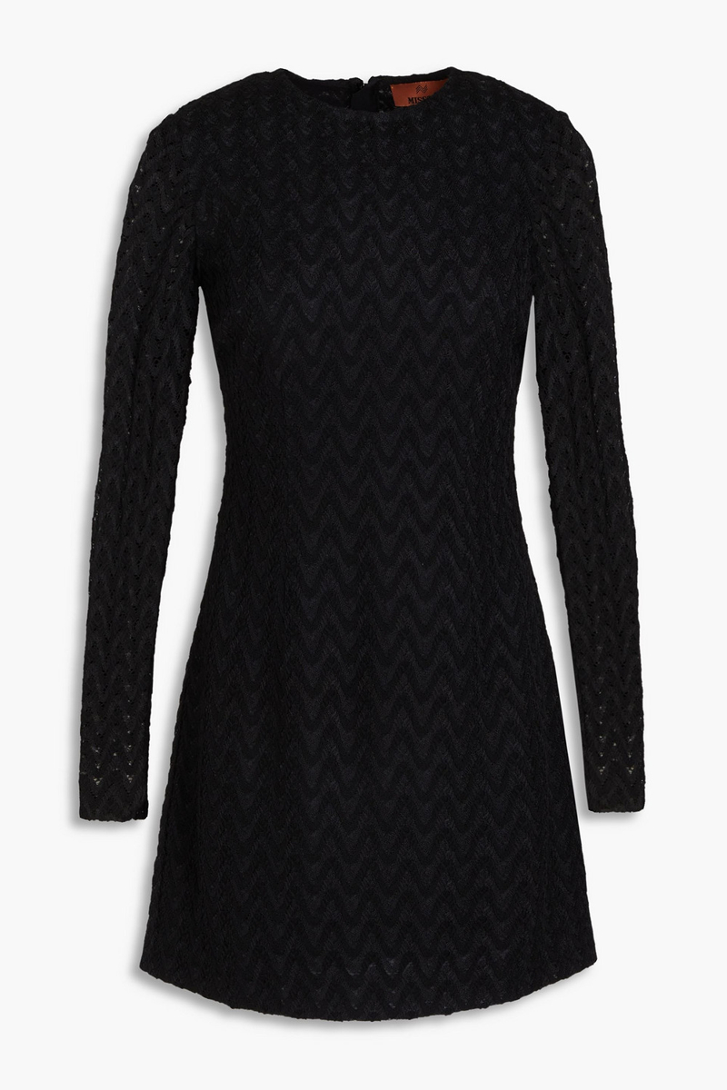Missoni - Crochet-knit wool-blend mini dress - Black - IT 46