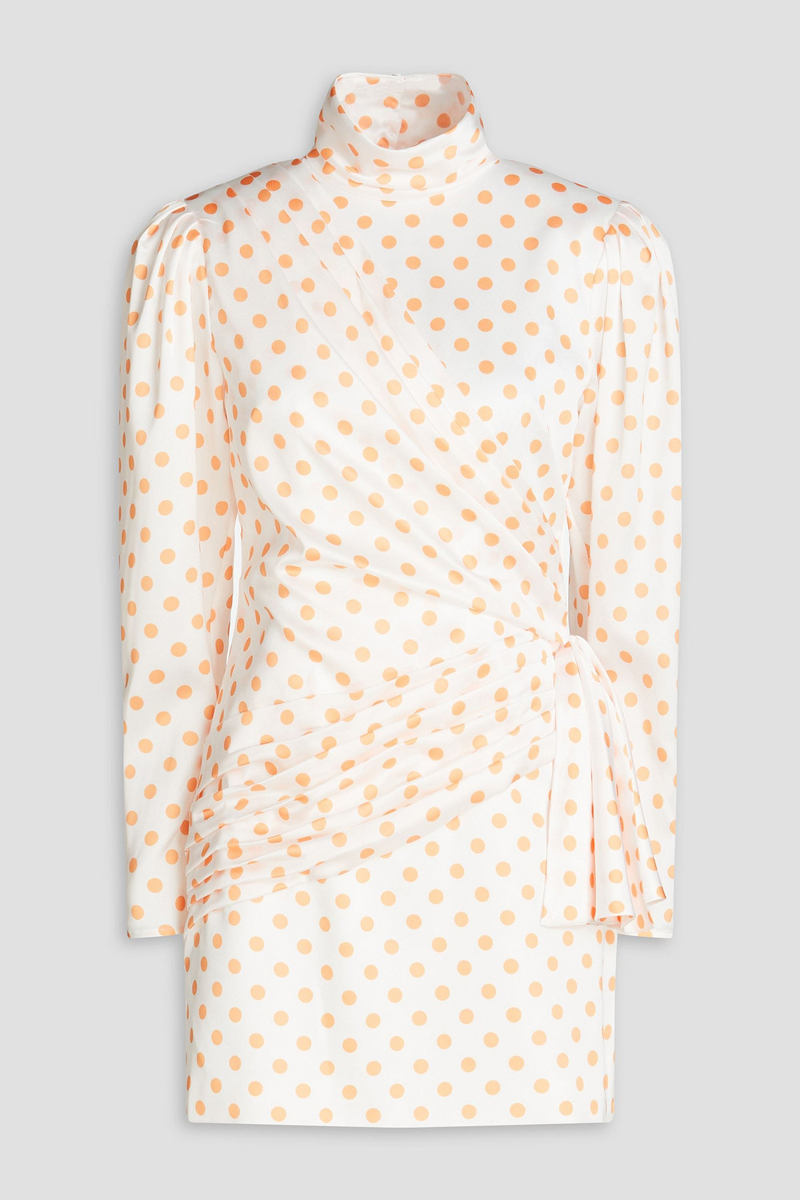 Ronny Kobo - Olivia polka-dot satin mini dress - White - S