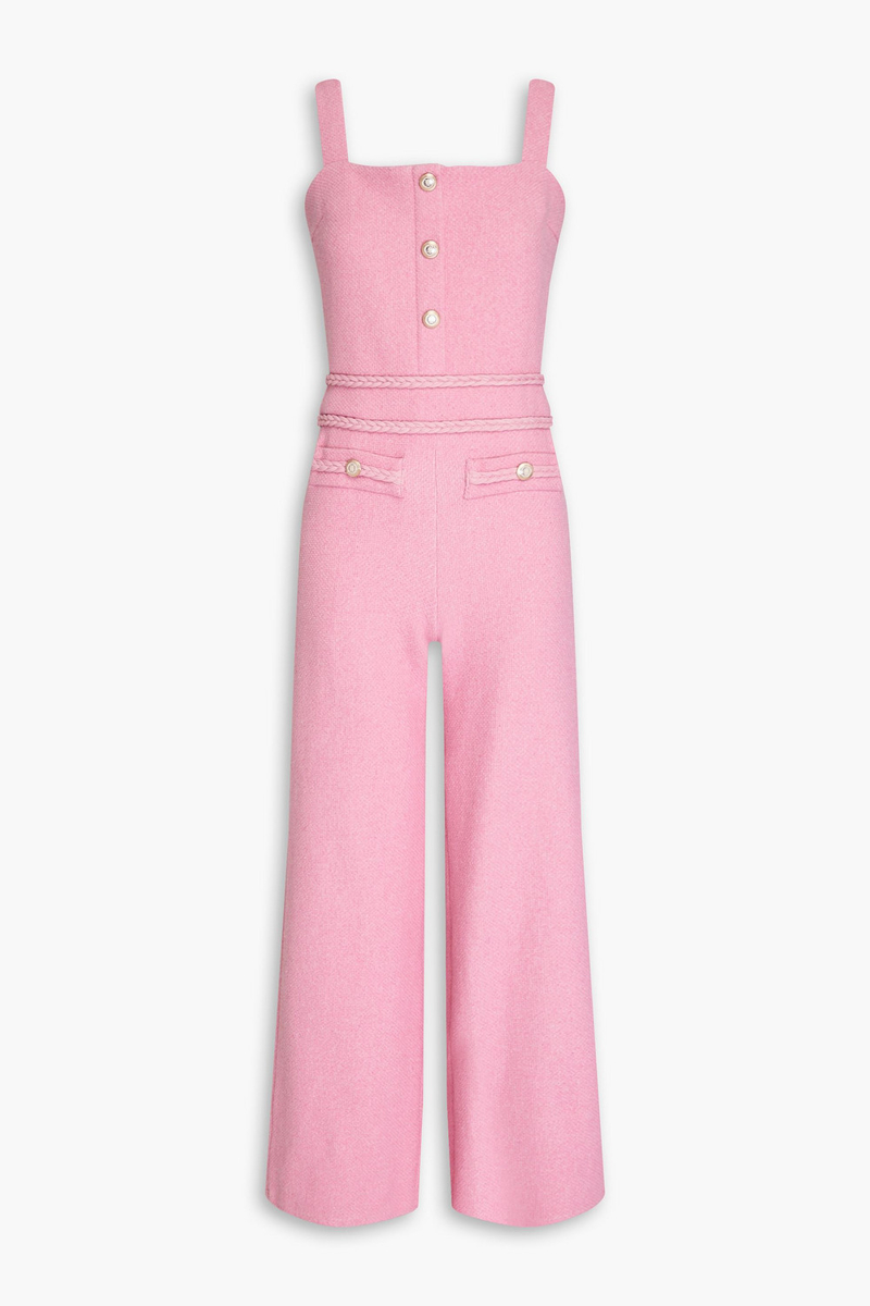 Maje - Bouclé-tweed jumpsuit - Pink - FR 34