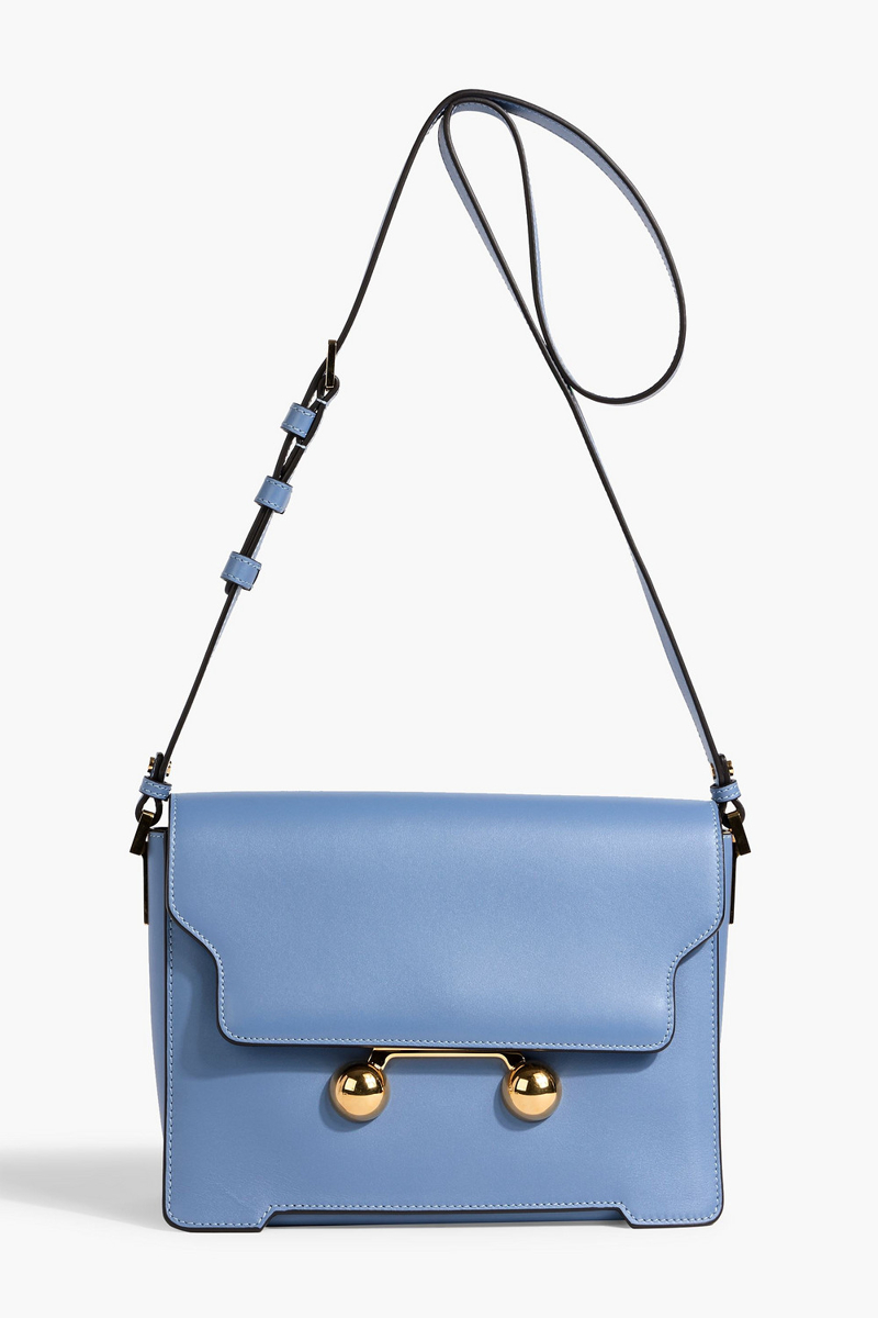 marni - trunkaroo leather shoulder bag - blue - onesize