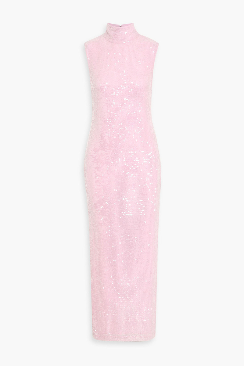 lapointe - sequined chiffon midi dress - pink - us 2