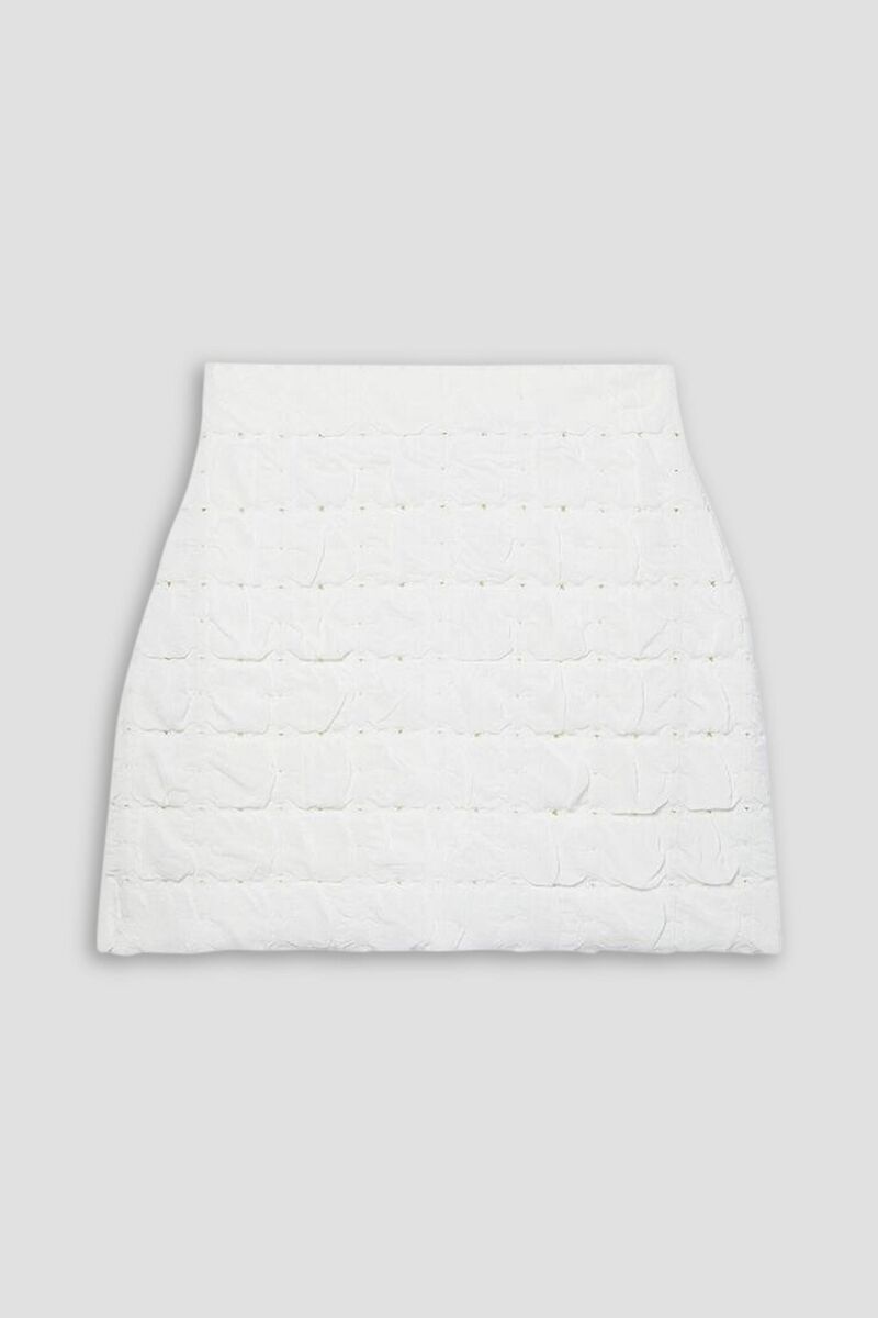 Oscar de la Renta - Matelassé pointelle-knit mini skirt - White - L