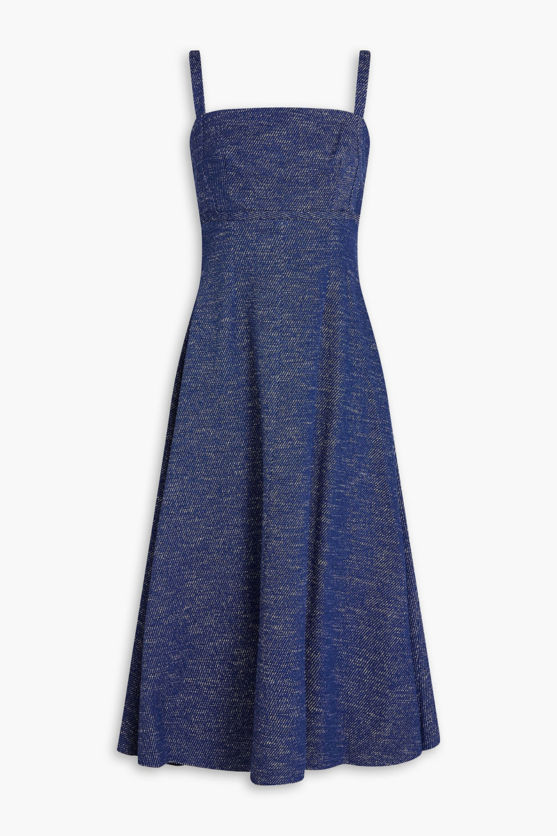 Emilia Wickstead - Freya cotton-blend twill midi dress - Blue - UK 10