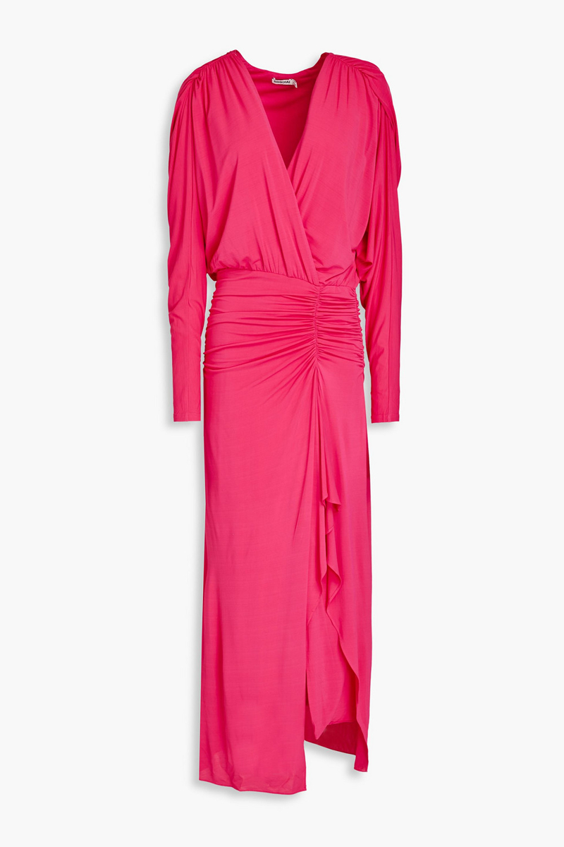 SIMKHAI - Ellie ruched jersey maxi dress - Pink - XS