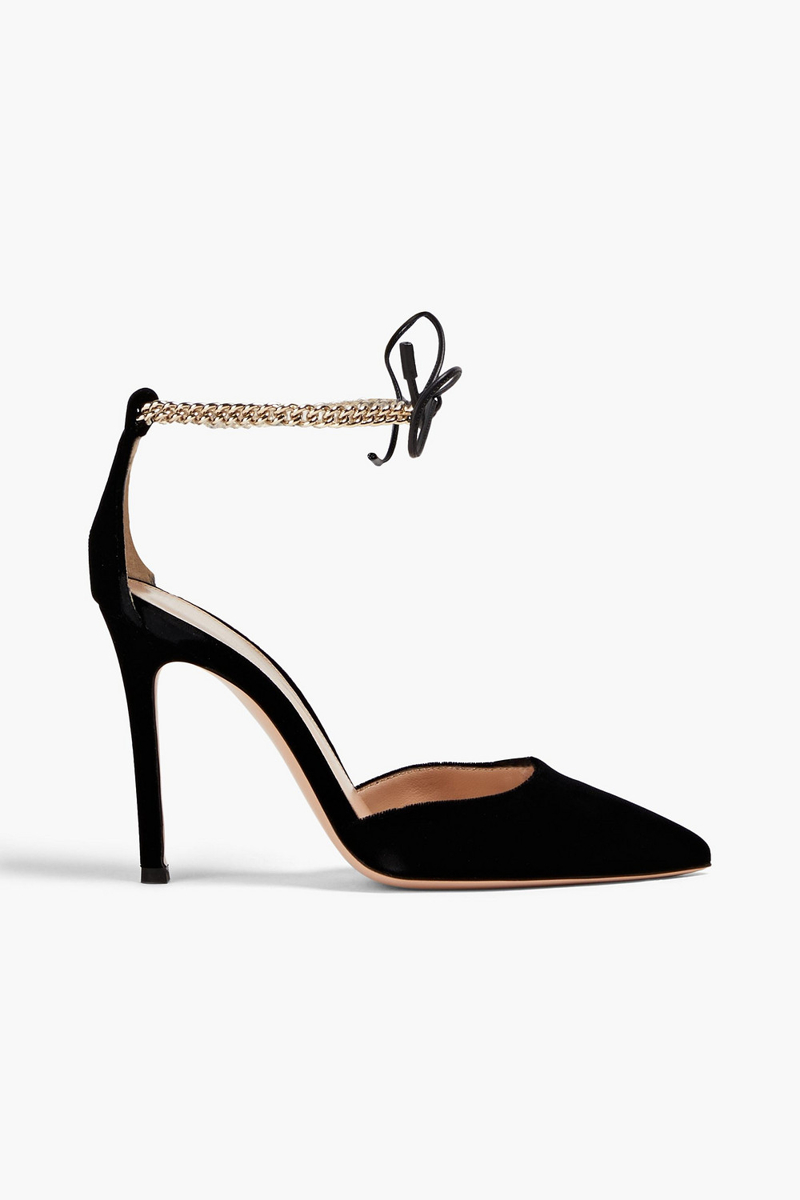 Gianvito Rossi - Leather-trimmed velvet pumps - Black - EU 40