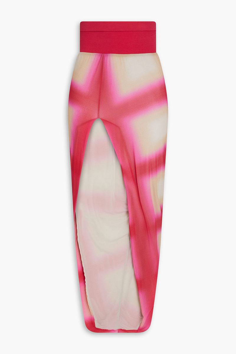 Rick Owens - Printed stretch-cupro maxi skirt - Pink - IT 40
