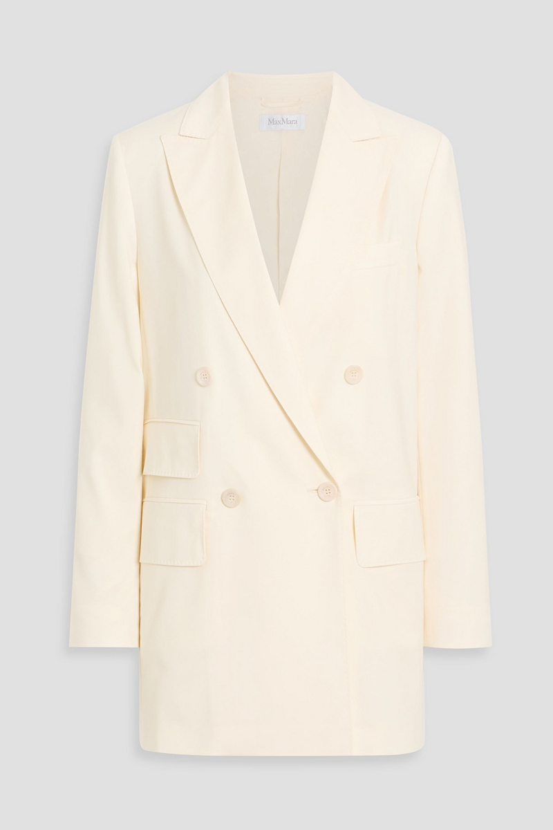 max mara - elegia double-breasted wool-crepe blazer - white - it 38