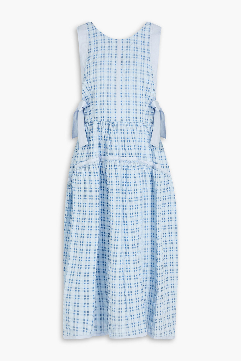 3.1 Phillip Lim - Bow-detailed checked taffeta midi dress - Blue - US 8