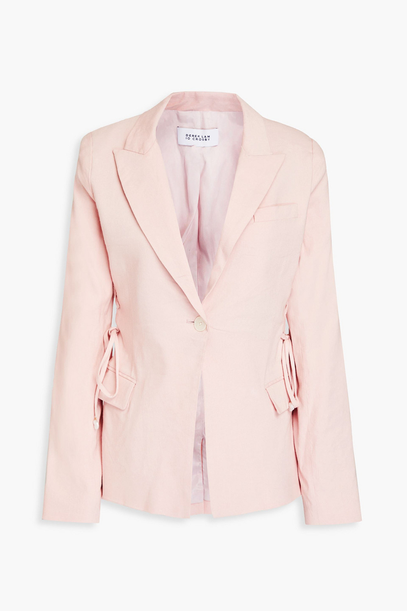 derek lam 10 crosby - rhonda lace-up linen-blend blazer - pink - us 2