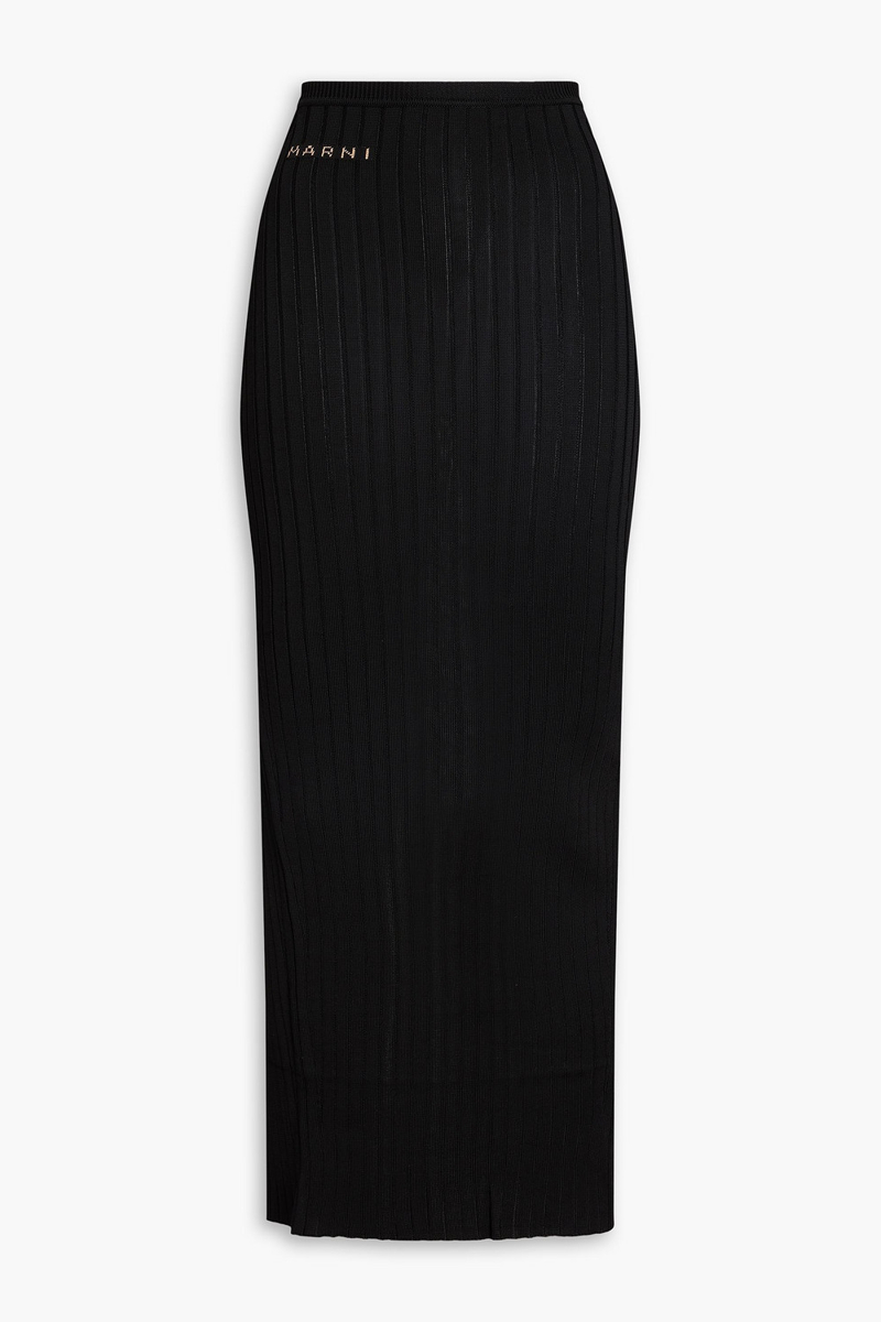 marni - ribbed-knit maxi skirt - black - it 40