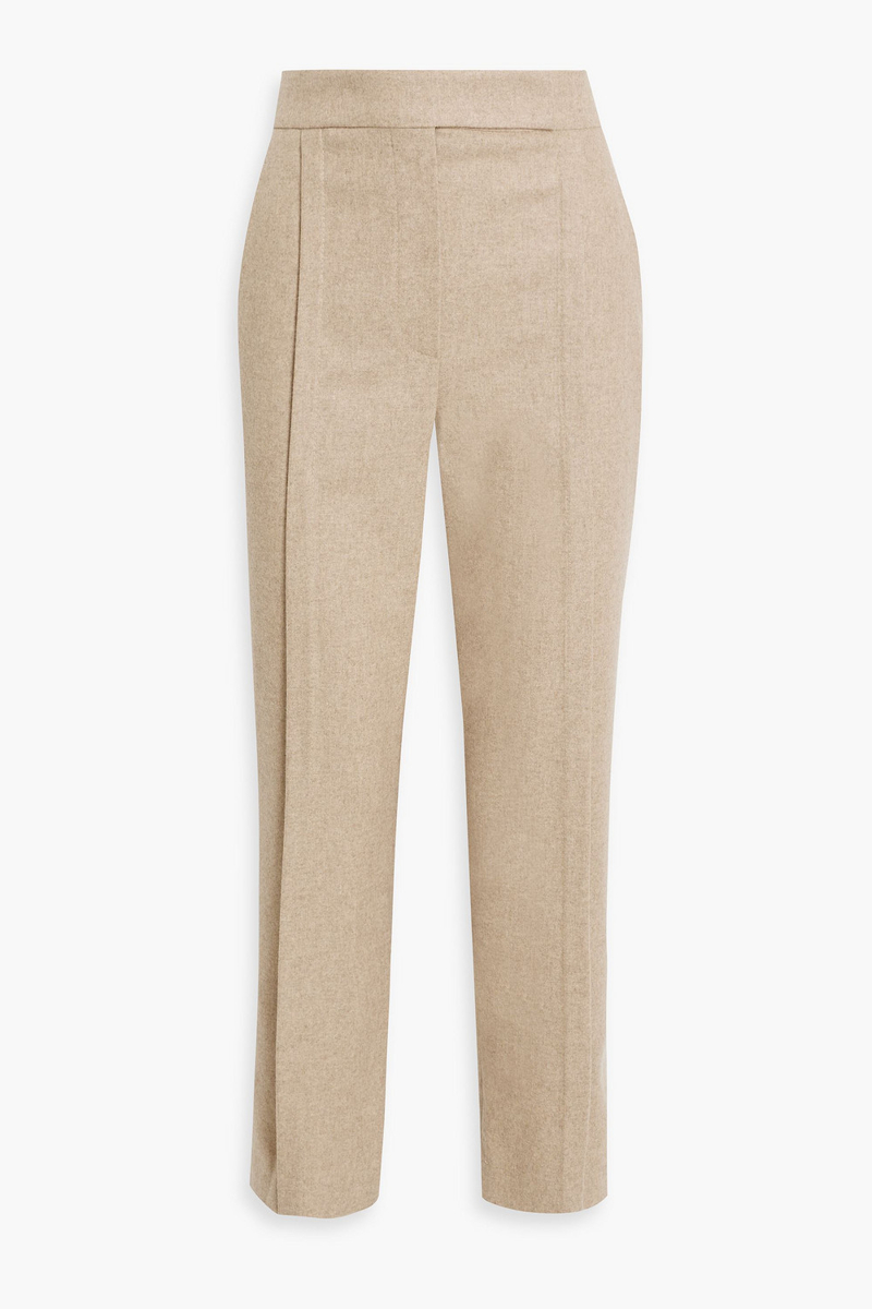 brunello cucinelli - cropped wool-felt tapered pants - neutral - it 40