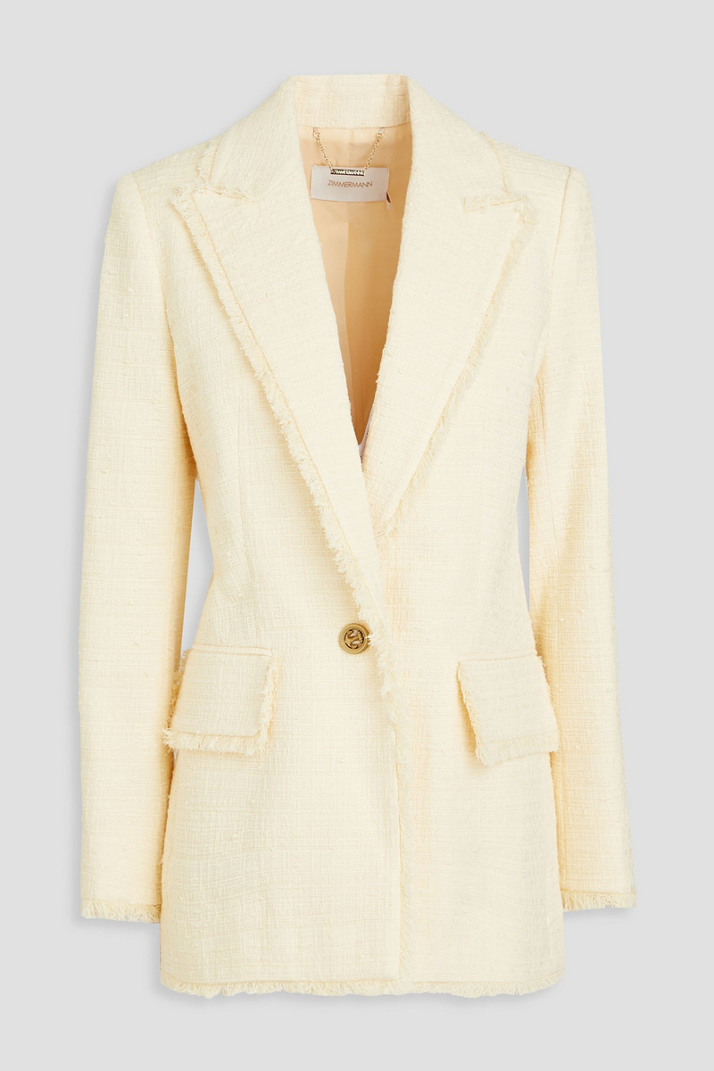Zimmermann - Cotton-blend bouclé-tweed blazer - White - 2