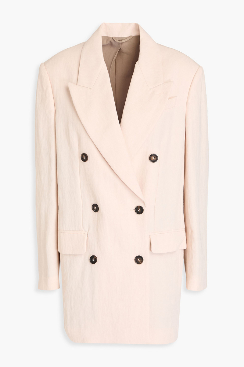 Brunello Cucinelli - Double-breasted woven blazer - Pink - IT 42