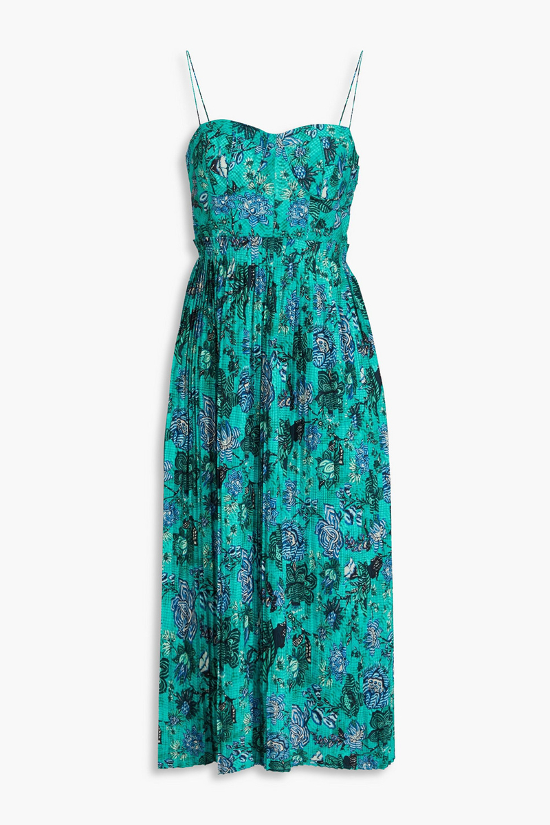 ulla johnson - jessie printed cotton-poplin midi dress - green - us 2