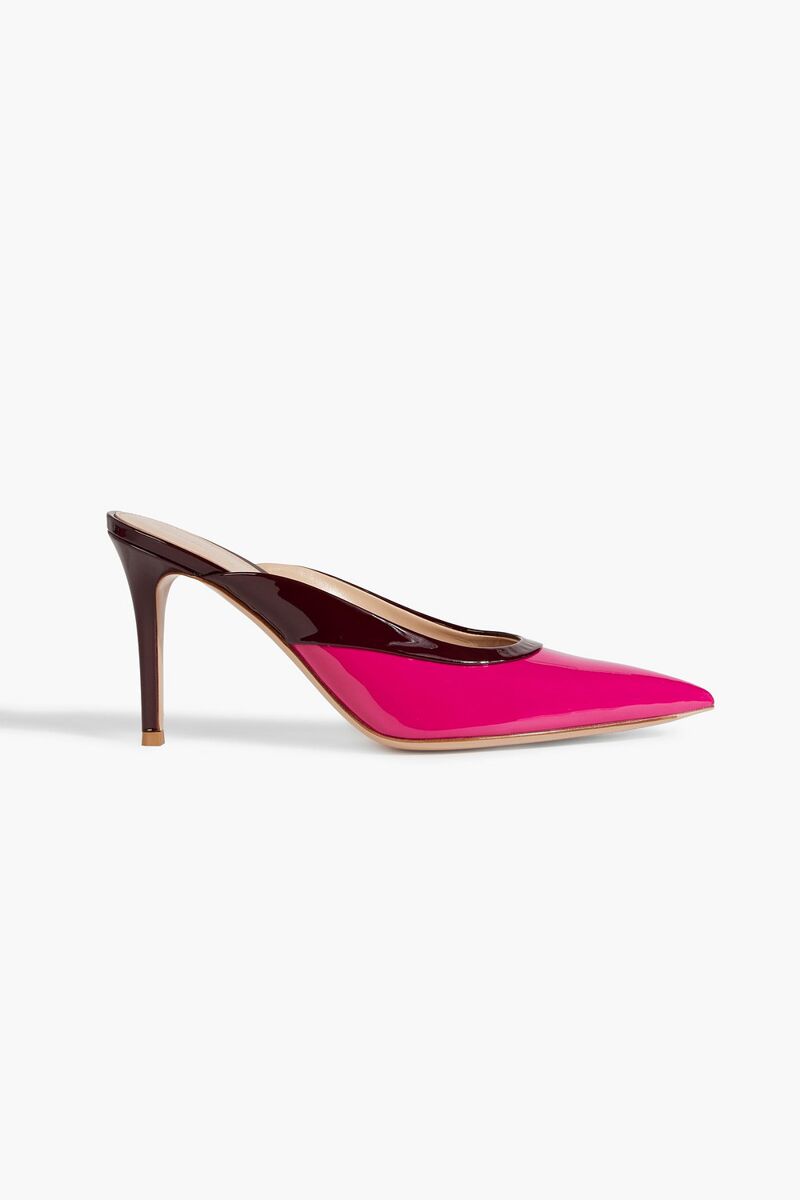 Gianvito Rossi - Two-tone patent-leather mules - Pink - EU 39
