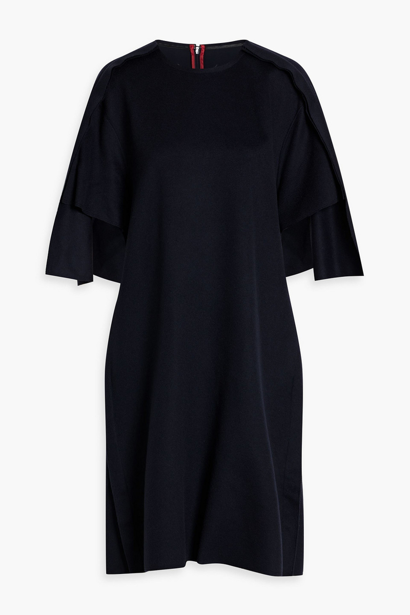 maison margiela - draped wool-felt midi dress - blue - it 40