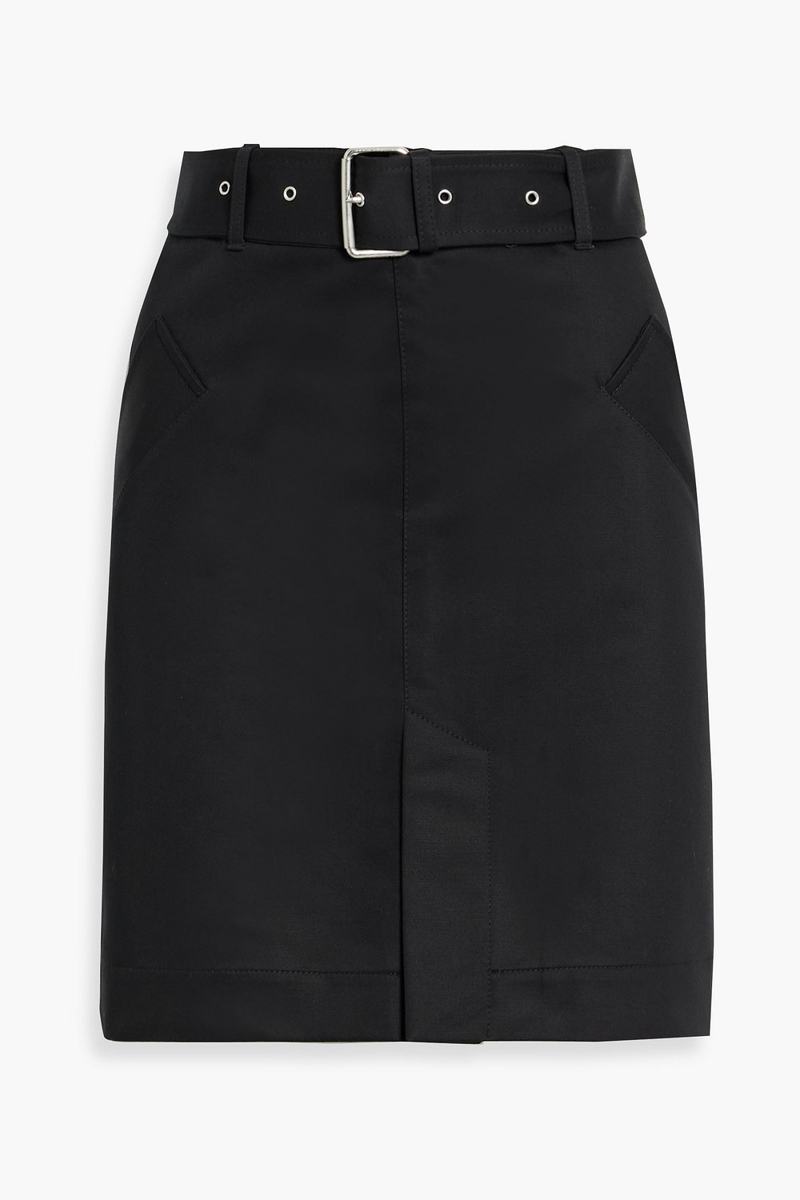 toteme - belted cotton-twill mini skirt - black - fr 30
