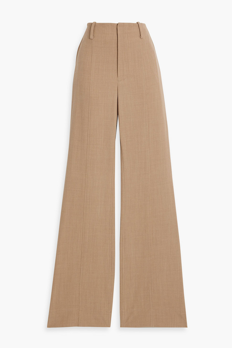 proenza schouler - barbara wool-blend twill flared pants - neutral - us 0