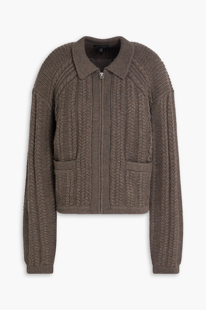 rag & bone - kerry cable-knit merino wool cardigan - neutral - xxs